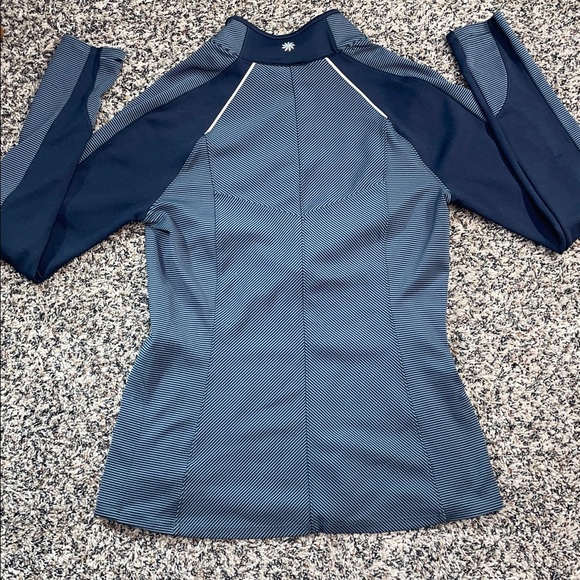 Athleta Black Striped Quarter-Zip Activewear Pullover Size M | GUC/Flaw - Picture 5 of 8